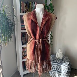 Renee Tener Outlander Knit Vest w/ Belt sz S VTG